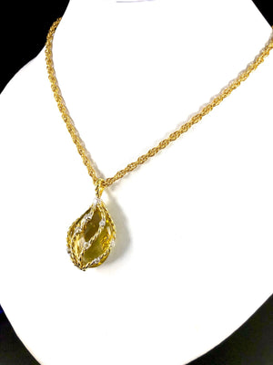 Orlanda Olsen 18K Gold Citrine & Diamond Pendant
