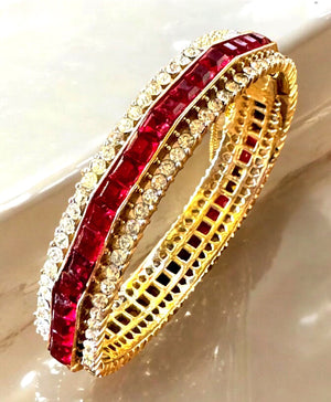 1950s Crown Trifari Invisibly-Set Ruby Cuff
