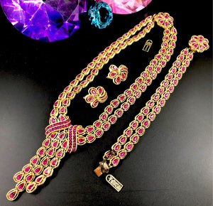 Crown Trifari “Royal India” Pink Parure