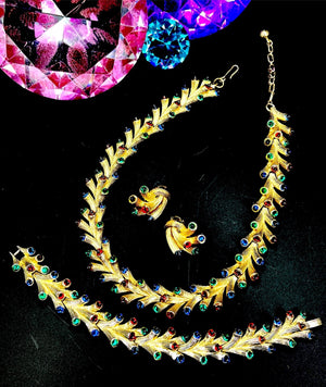 1955 Crown Trifari “Jeweled Embers” Parure