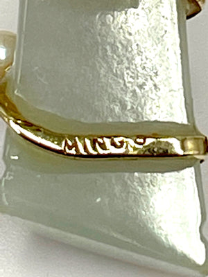 Ming’s of Honolulu Jade & Pearl “Bamboo” Earrings