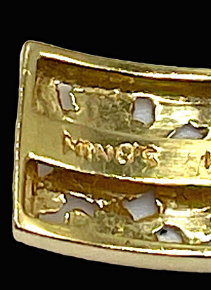 Ming’s of Honolulu “Bird on Plum” Gold Earrings