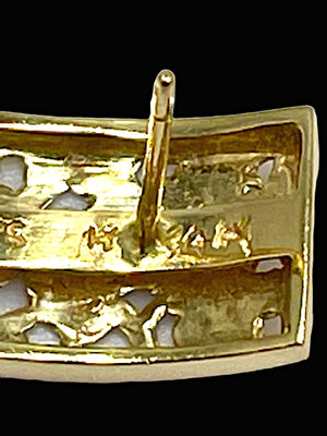 Ming’s of Honolulu “Bird on Plum” Gold Earrings