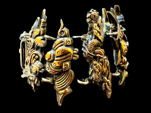 Japanese Shakudō Samurai Menuki Bracelet
