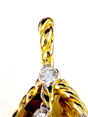 Orlanda Olsen 18K Gold Citrine & Diamond Pendant