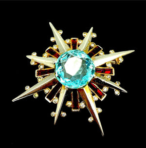 1944 Crown Trifari Vermeil Starburst Brooch