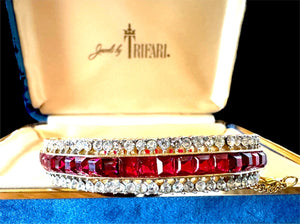 1950s Crown Trifari Invisibly-Set Ruby Cuff