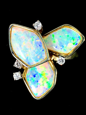 Ronay 14K Gold Crystal-Opal & Diamond Ring