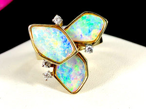 Ronay 14K Gold Crystal-Opal & Diamond Ring