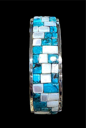Bitsoi-Russell Navajo Turquoise & MOP Cuff