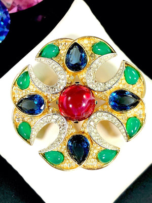 1960s Crown Trifari “Jewels of India” Maltese Cross