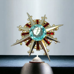 1944 Crown Trifari Vermeil Starburst Brooch