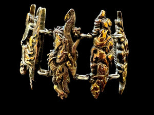 Japanese Shakudō Samurai Menuki Bracelet