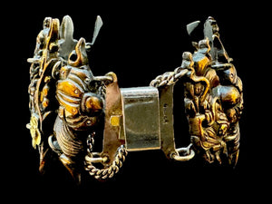 Japanese Shakudō Samurai Menuki Bracelet