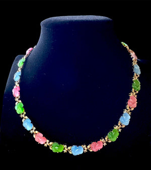 1960s Crown Trifari Pastel “Acorn” Necklace