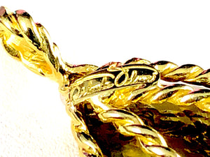 Orlanda Olsen 18K Gold Citrine & Diamond Pendant