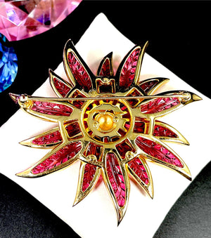 Crown Trifari Invisibly-Set Poinsettia Brooch