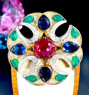 1960s Crown Trifari “Jewels of India” Maltese Cross