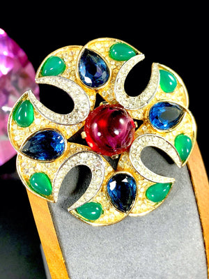 1960s Crown Trifari “Jewels of India” Maltese Cross