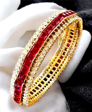 1950s Crown Trifari Invisibly-Set Ruby Cuff