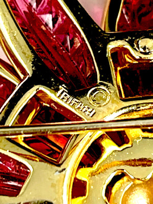 Crown Trifari Invisibly-Set Poinsettia Brooch