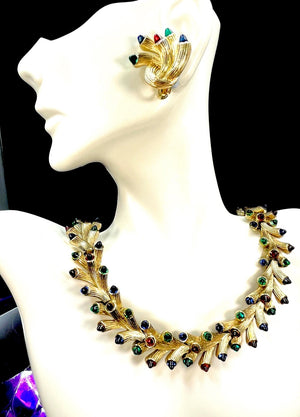 1955 Crown Trifari “Jeweled Embers” Parure