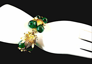 Crown Trifari Emerald Gripoix Floral Parure