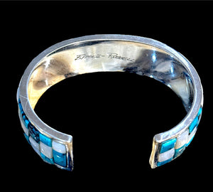 Bitsoi-Russell Navajo Turquoise & MOP Cuff