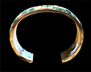 Bitsoi-Russell Navajo Turquoise & MOP Cuff