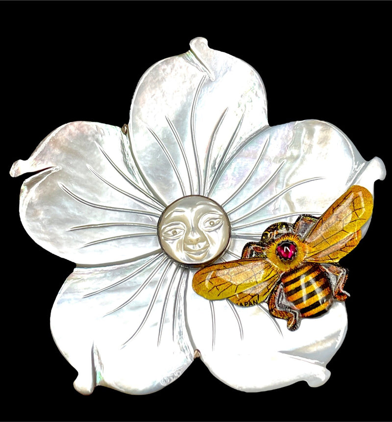 Andrea Kennington Abalone “Moon Bee” Brooch