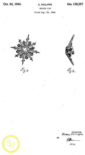 1944 Crown Trifari Vermeil Starburst Brooch