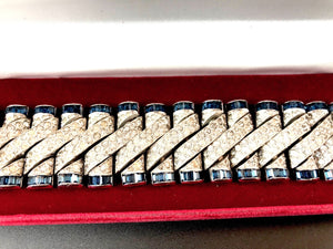 Crown Trifari Invisibly-Set Sapphire Deco Bracelet
