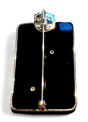 Erté “Lady & Serpent” Gold, Diamond & Onyx Brooch