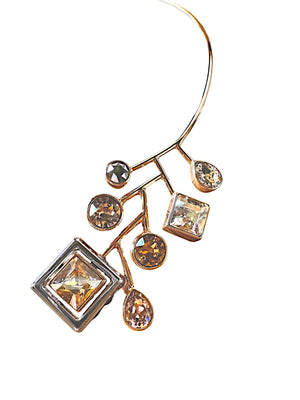 Atelier Swarovski x Peter Pilotto "Arbol" Rose Gold-Tone Crystal Sculptural Choker