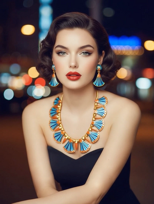 1960s Crown Trifari “King Tut” Collar Set