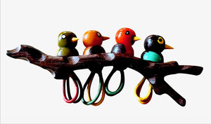 Martha Sleeper Carved Bakelite Four Birds on a Branch Brooch