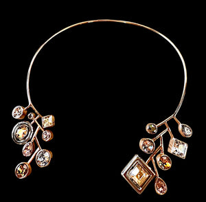 Atelier Swarovski x Peter Pilotto "Arbol" Rose Gold-Tone Crystal Sculptural Choker