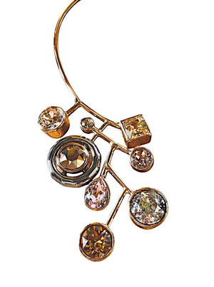 Atelier Swarovski x Peter Pilotto "Arbol" Rose Gold-Tone Crystal Sculptural Choker